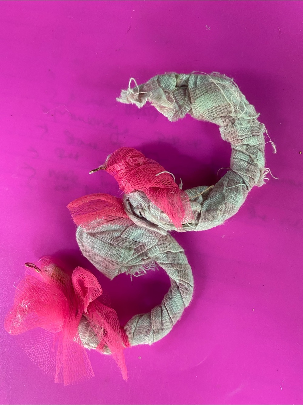 Pink and Mint Fabric Wrapped Hoop Earrings - Women Accessories